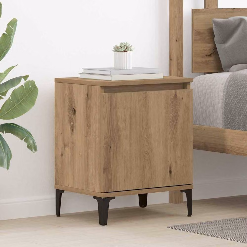 Berkfield Home Artisan Oak Bedside Table in Brown – 2
