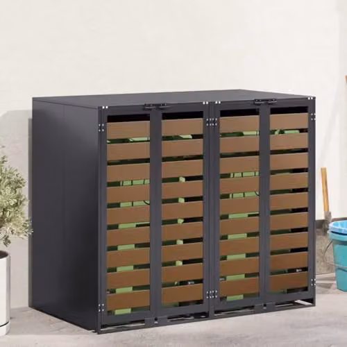 vidaXL Wheelie Bin Storage for 2 Bins in Anthracite Steel – 2