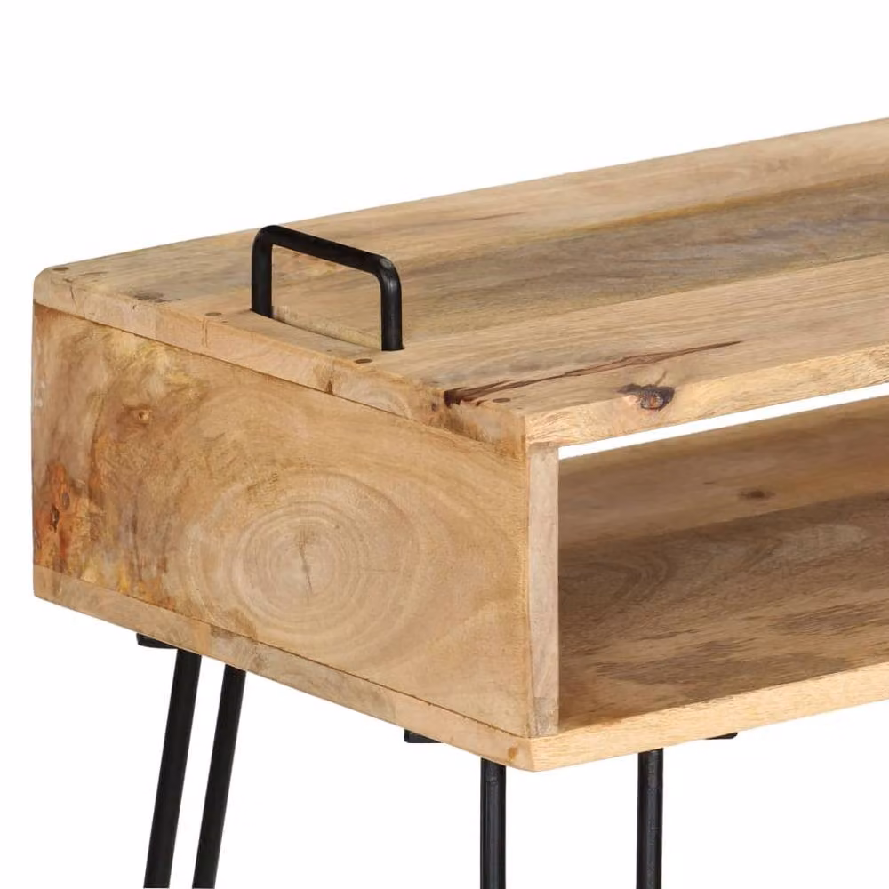 Berkfield Home Solid Mango Wood Console Table in Brown, W/D/H: 115 x 35 x 76 cm – 2