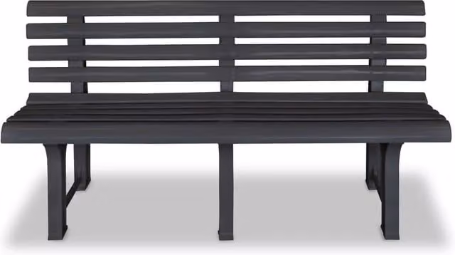 Berkfield Home Classic Garden Bench in Anthracite and Black Plastic, Width: 145.5 cm – 1