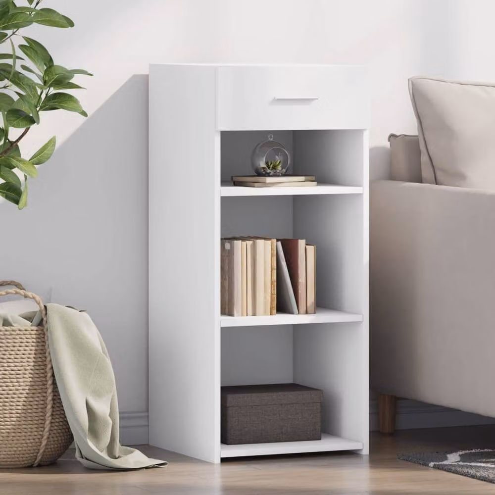 Berkfield Home White Minimalist Sideboard in Engineered Wood W/D/H: 40 x 42.5 x 93 cm – 2