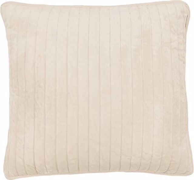 Murmur Flynn Quilted Square Cushion in Beige Linen and Cotton, W/D/H: 50 x 50 x 1 cm