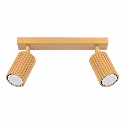 SOLLUX lighting KARBON 2 Modern Aluminium Ceiling Lamp in Gold/Brass, W/D/H: 30.0 x 16.5 x 6.5 cm – 1