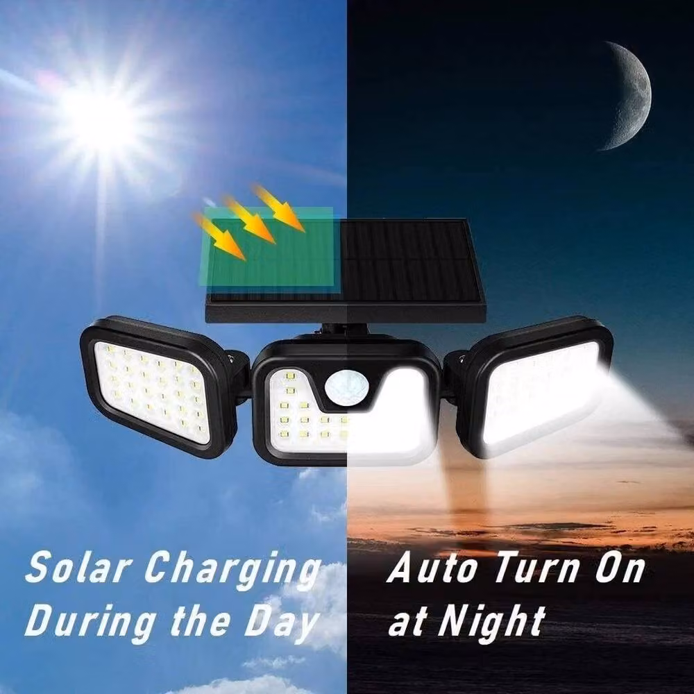 Kelvenix Pack of 2 Solar LED Motion Sensor Security Floodlights in Black – 3