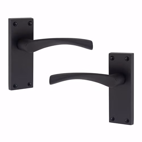 Golden Grace Astrid Door Handle Latch in Matt Black with 120 x 40 mm Backplate – 2