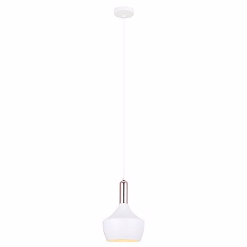 Netlighting Modern Suspended Pendant Light in White and Copper with E27 Socket