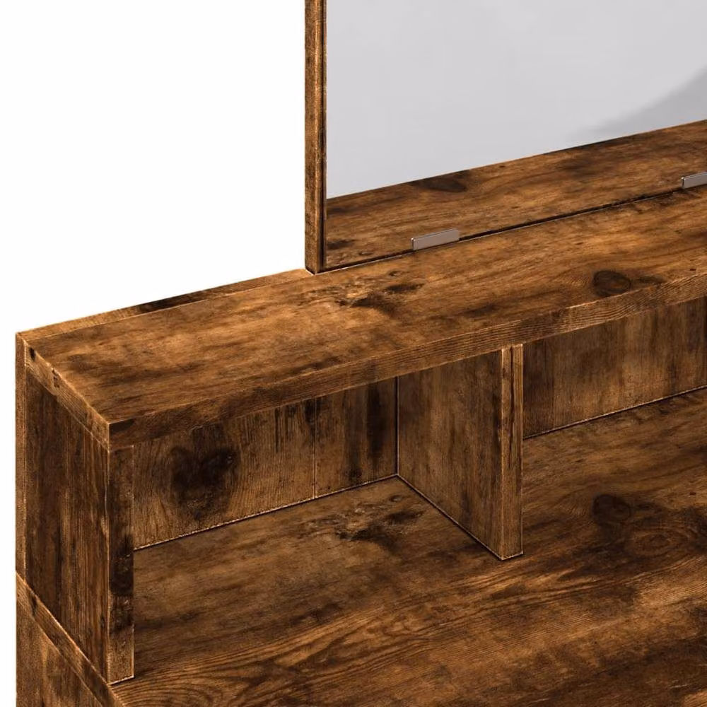 Berkfield Home Dressing Table with Mirror in Smoked Oak Brown, W/D/H: 80 x 41 x 144.5 cm – 5