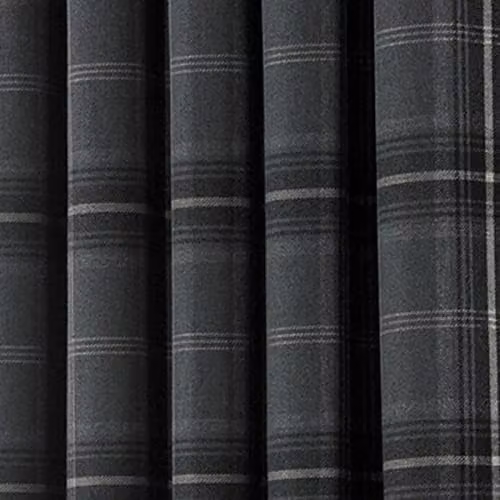 Paoletti Riva Aviemore Checked Eyelet Curtains, Rust Red and Grey, W: 137 cm, H: 168 cm – 3