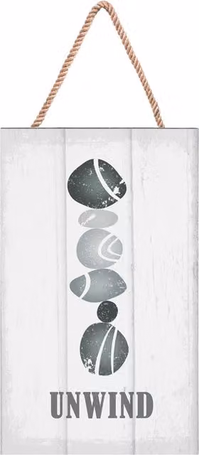 Maison by Premier Madera Spa Abstract Typography Wall Plaque in Grey and White