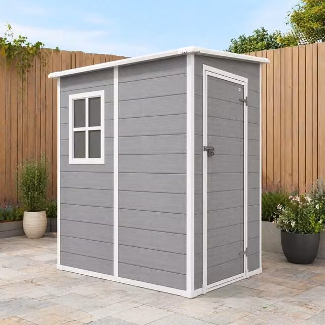 STILVORA Grey Corner Cabinet Storage Unit with Single Door, Lock and Window, W/D/H: 102 x 129 x 192 cm