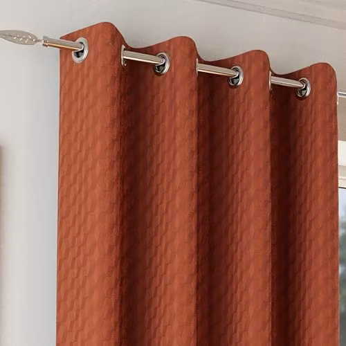 Enhanced Living Tokyo Velvet Orange Eyelet Curtains, W: 137 cm, H: 168 cm – 2