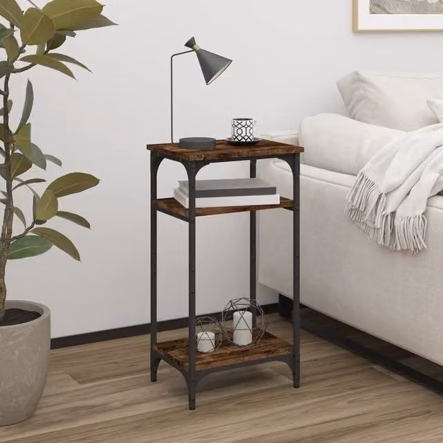 Berkfield Home Side Table in Smoked Oak Brown, W/D/H: 40 x 30 x 75 cm – 1