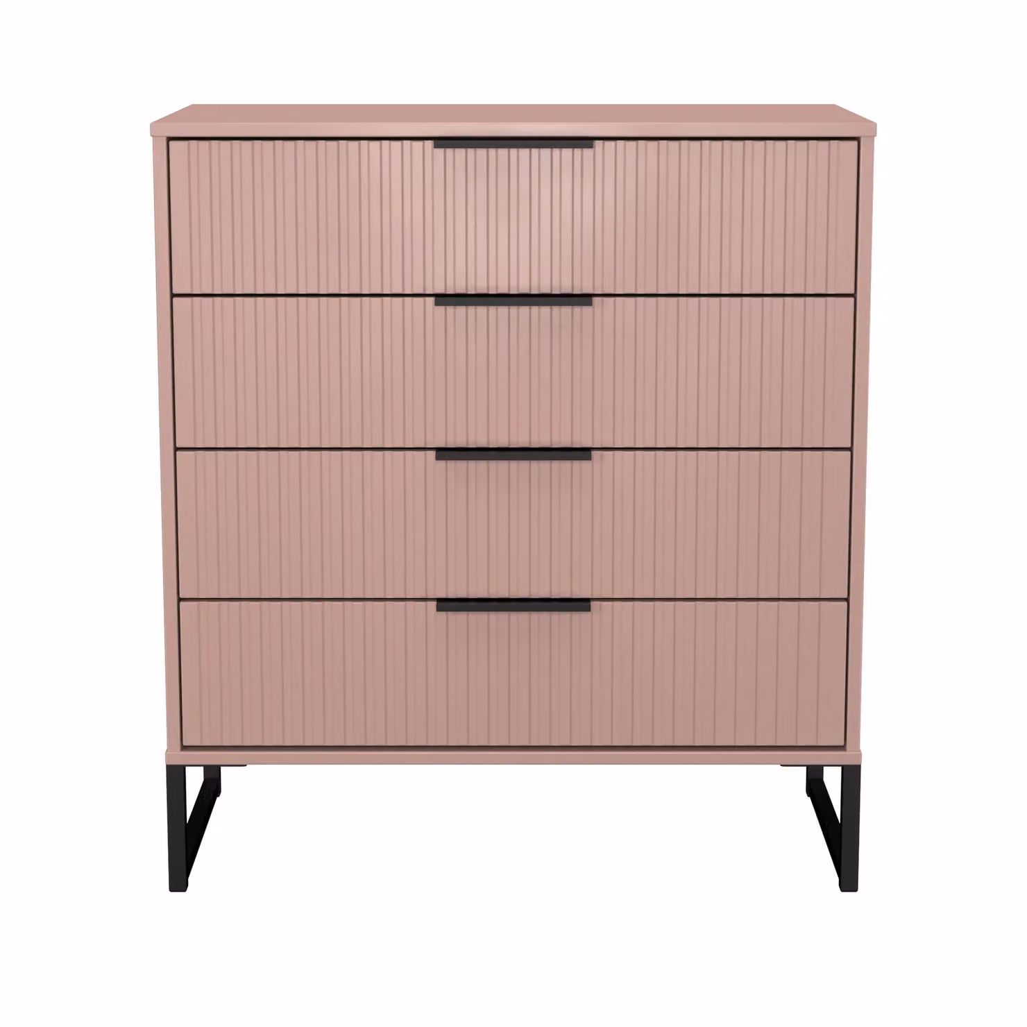 2 U Menai 4 Drawer Chest in Dusty Pink and Black with Matt Metal Finish – 2