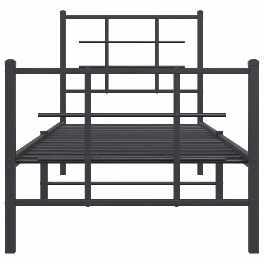Berkfield Home Metal Bed Frame with Footboard, Black, W: 75 cm, L: 190 cm – 3