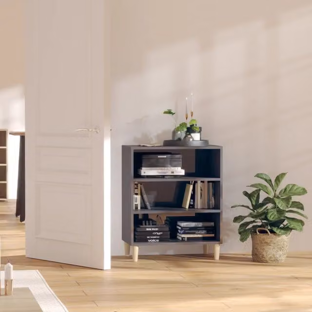 Berkfield Home High Gloss Grey Sideboard in Engineered Wood, W/D/H: 57 x 35 x 70 cm – 1