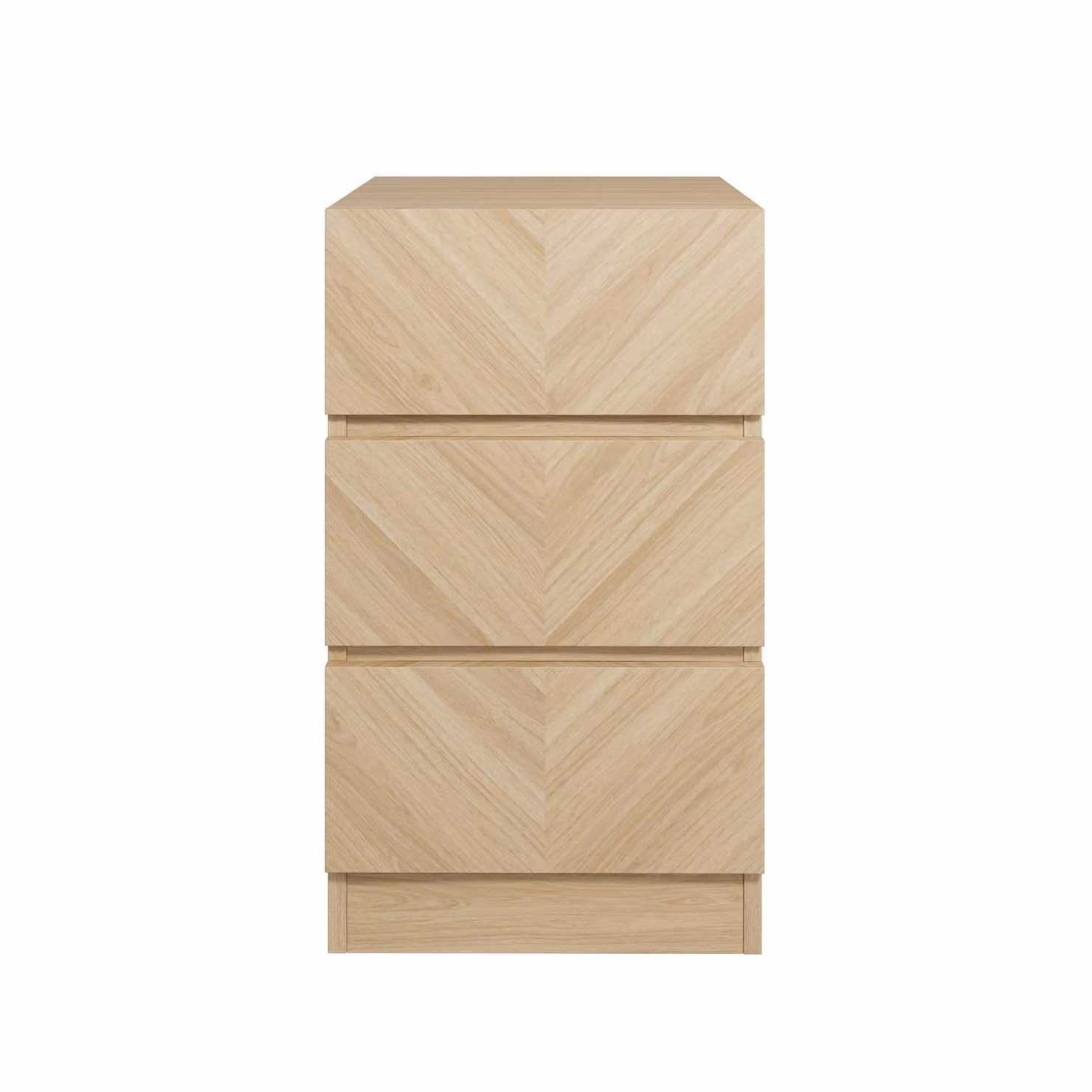 GFW Catania 3 Drawer Bedside Table in Oak – 2