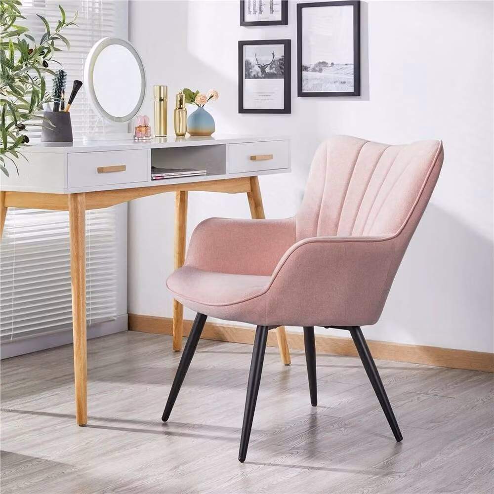 KORVIXA Pink Fabric Tub Armchair, W/D/H: 100 x 100 x 84 cm – 2