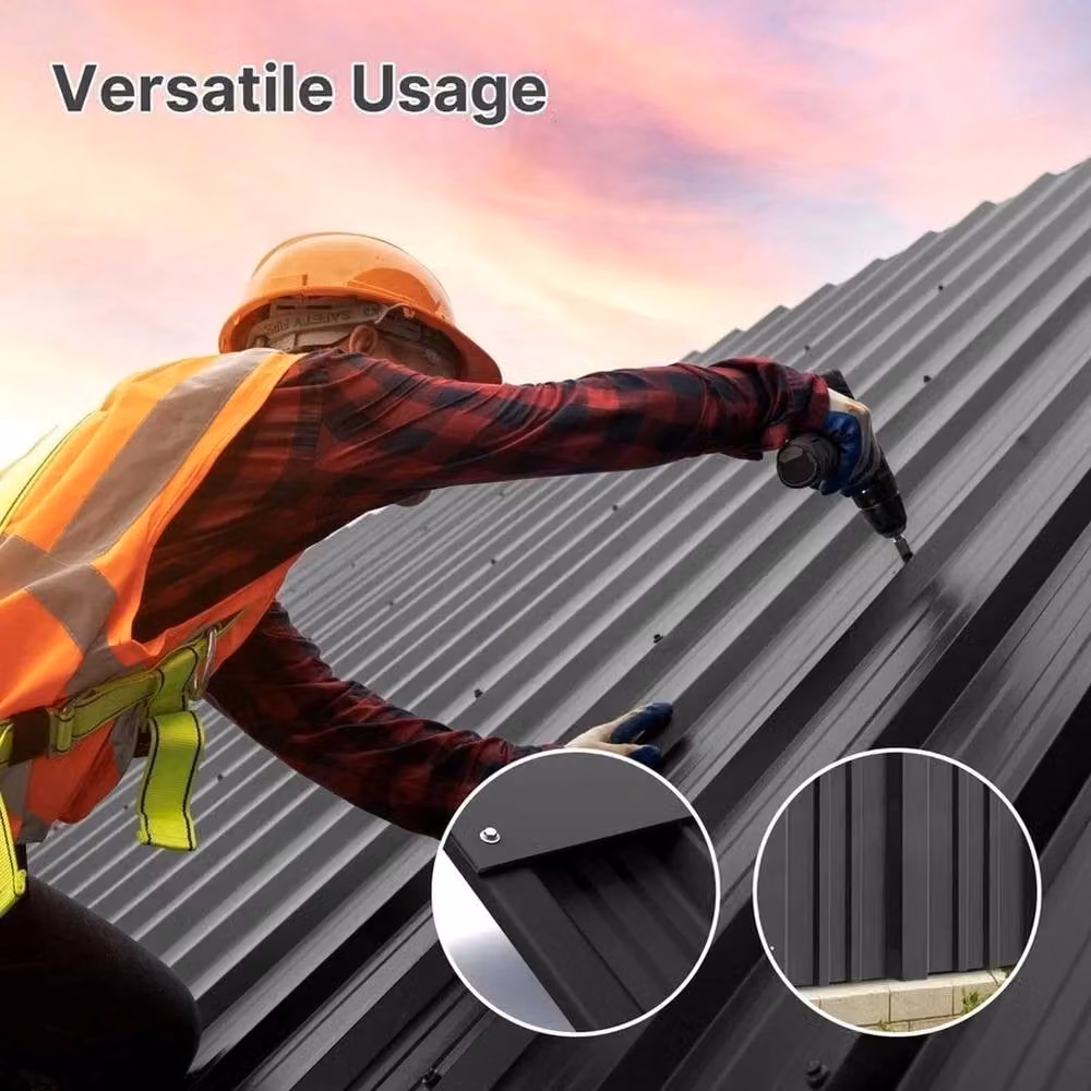 EONLION 14-Piece Black Corrugated Metal Roofing Sheets – 4