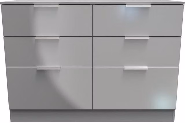 Ready Assembled 2 U Dover 6 Drawer Wide Chest in Dark Grey – 1