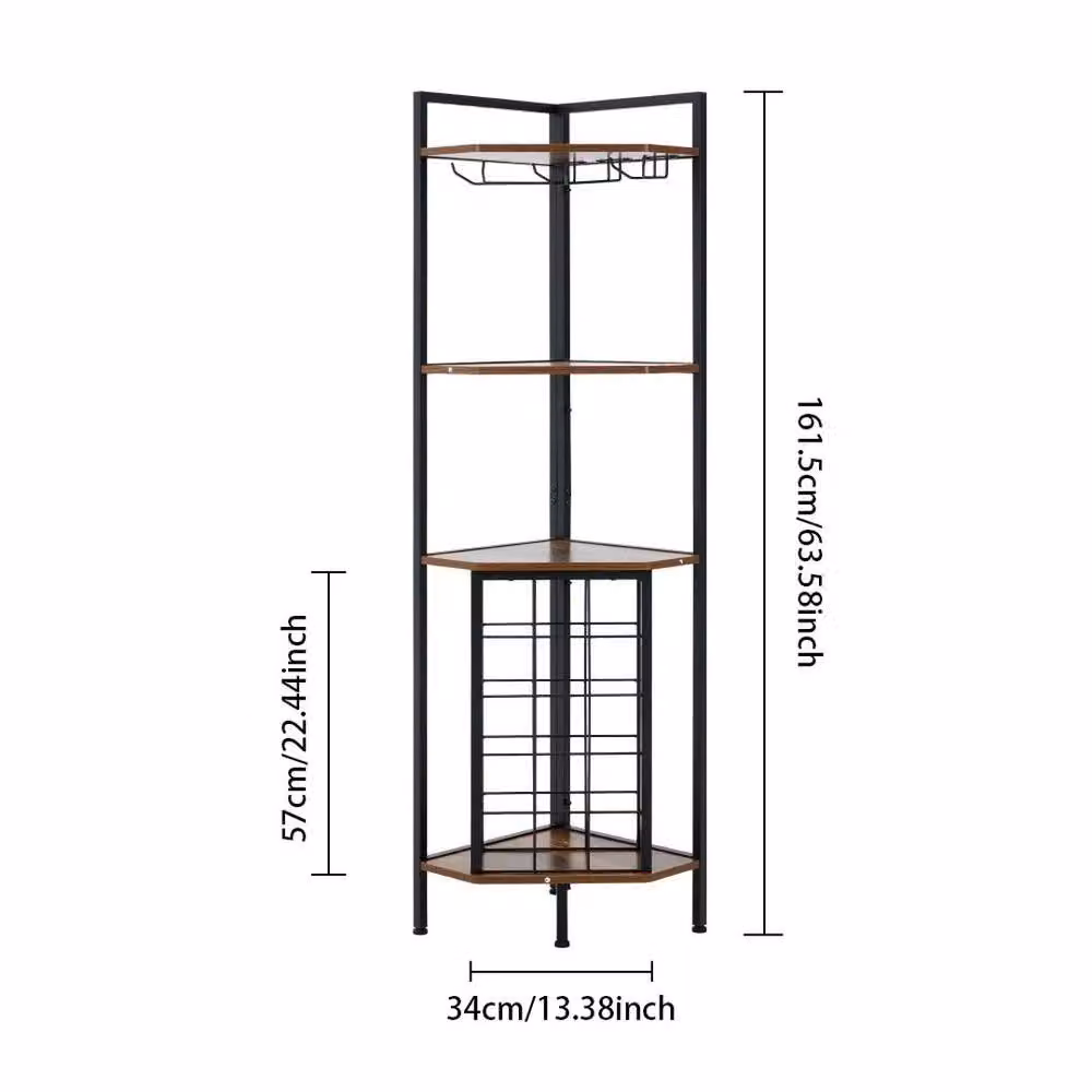 KORVIXA Industrial Freestanding Wine Rack Cabinet in Brown – 2
