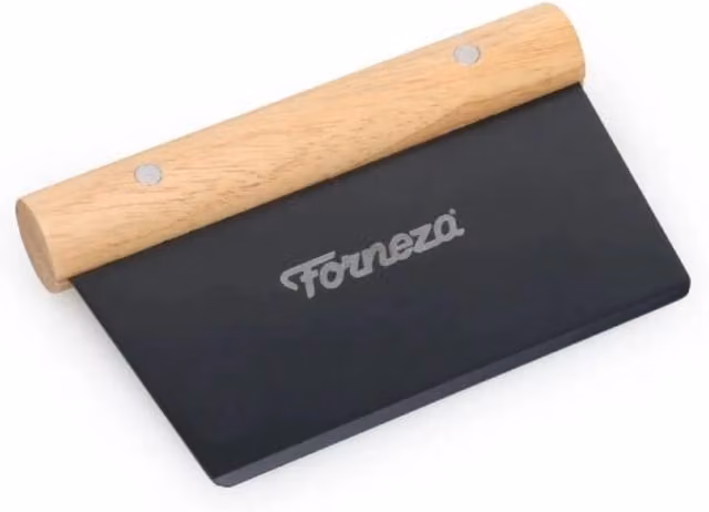 Forneza Black Dough Spatula Cutter and Rectangular Stainless Steel Composite Scraper
