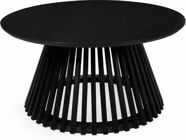 Cheshire Orla Round Coffee Table in Black, Diameter: 80 cm, Height: 40 cm