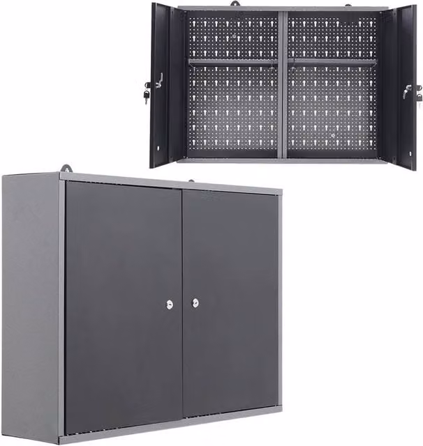 KORVIXA Wall Mounted Tool Box Socket Shelves in Black
