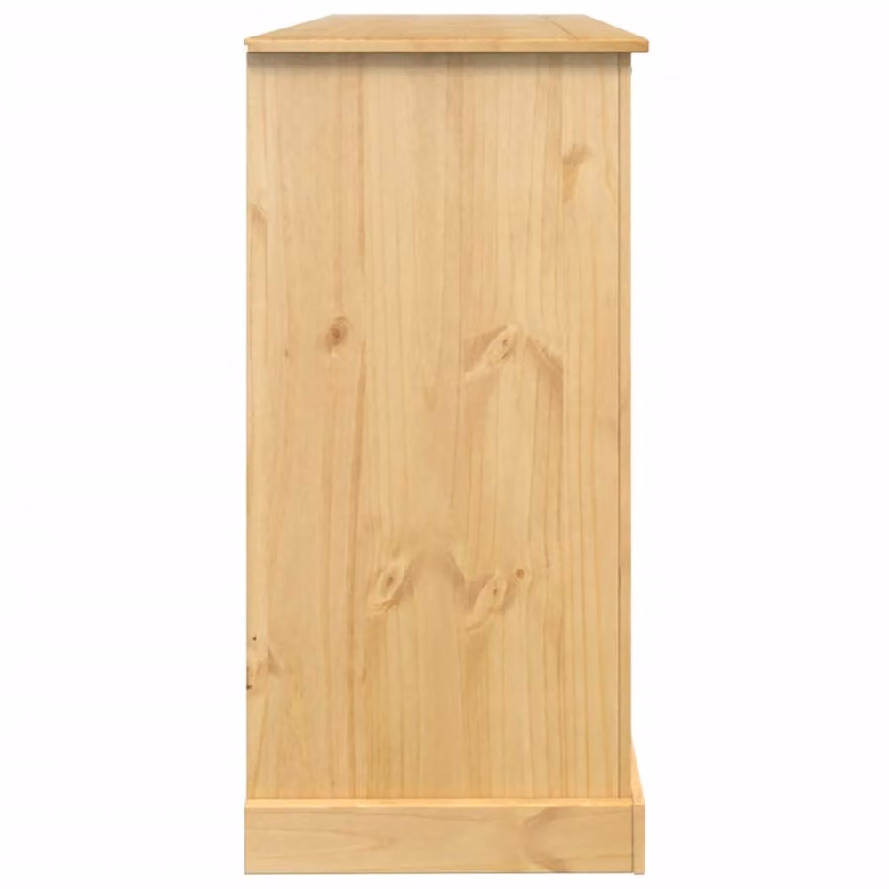 Berkfield Home Corona Wine Cabinet in Tan Solid Pine Wood with Roll Shutter and Bottle Rack, W/D/H: 107.5 x 51 x 105.5 cm – 3