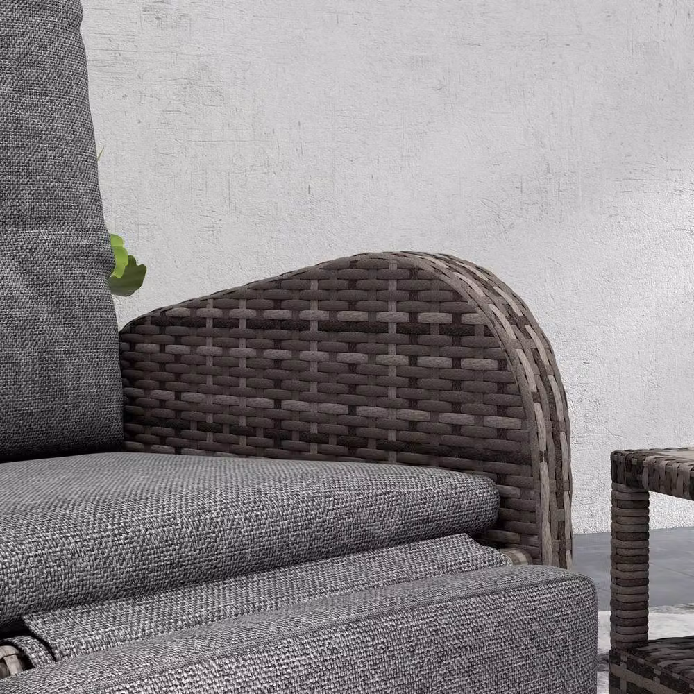 Wyld Haus Elcoto 2 Seater Rattan Lounge Set with Coffee Table in Brown and Grey – 6