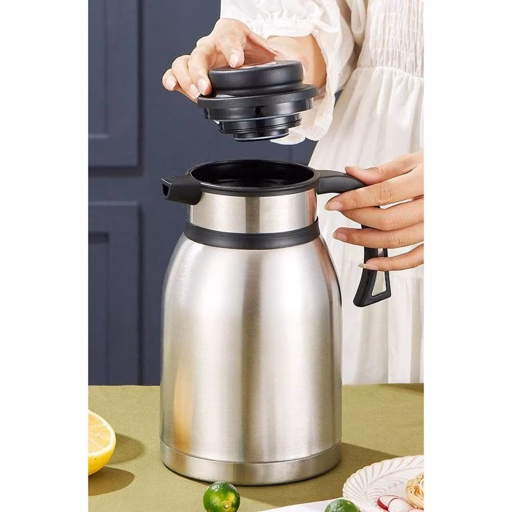 FLAVORA Stainless Steel Insulated Vacuum Jug Thermos Flask in Silver – 4