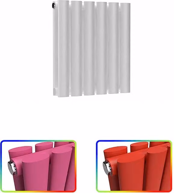 Lux Heat Oval Horizontal Single Steel Radiator in Multicolour, W/H: 144.0 x 40.0 cm
