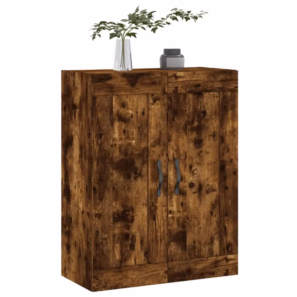 Berkfield Home Smoked Oak Wall Mounted Cabinet in Brown, W/D/H: 69.5 x 34 x 90 cm – 4