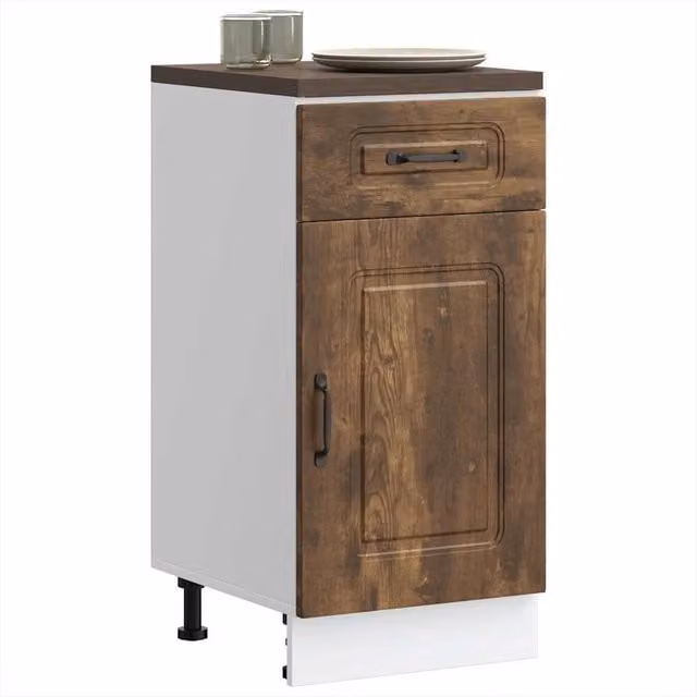Berkfield Home Kalmar Kitchen Base Cabinet in Smoked Oak Brown Engineered Wood