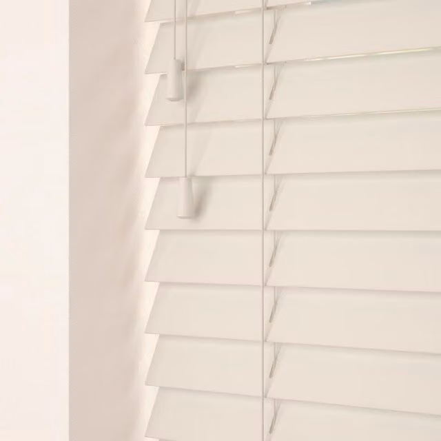 Terrys Made To Measure 50mm Wooden Venetian Blinds in White or Beige