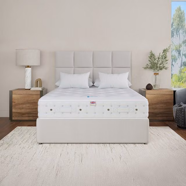 Millbrook Wool Luxury 1000 Pocket Mattress, White, W/D/H: 90 x 190 cm