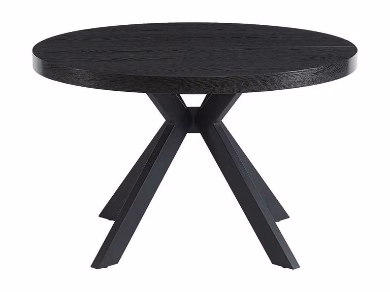 Vente-unique KOMONI Extendable Round Dining Table, Black, W/D/H: 120 x 120 x 76 cm