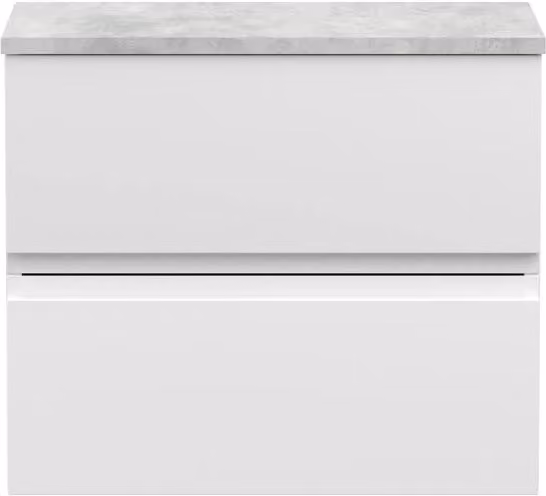 Balterley Mavesyn 2 Drawer Wall Hung Vanity Unit, Satin White, W: 60 cm, D: 52.2 cm, H: 60 cm