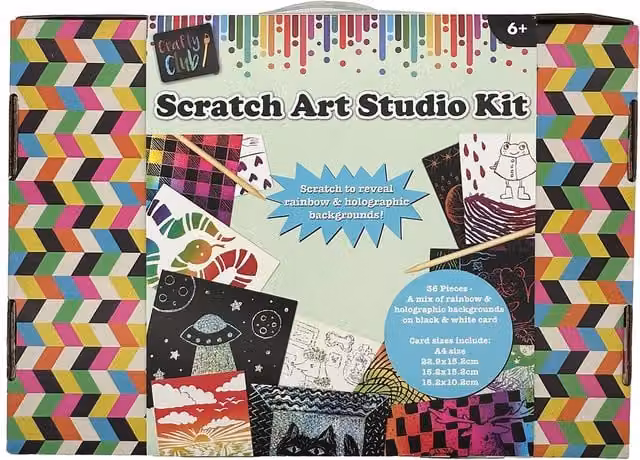 Crafty Club Scratch Art Studio Kit in Multicolour
