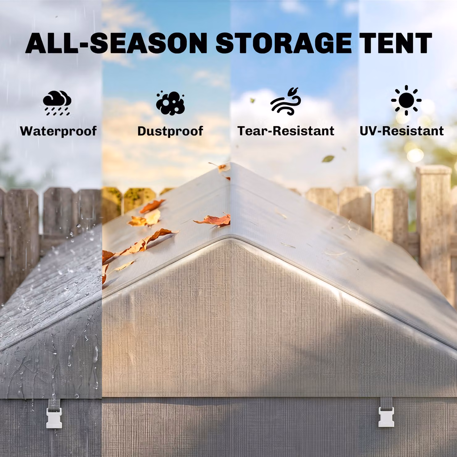 Outsunny Garden Storage Shed Tent with Accessories, Light Grey, W: 160 cm, D: 220 cm, H: 172 cm – 4