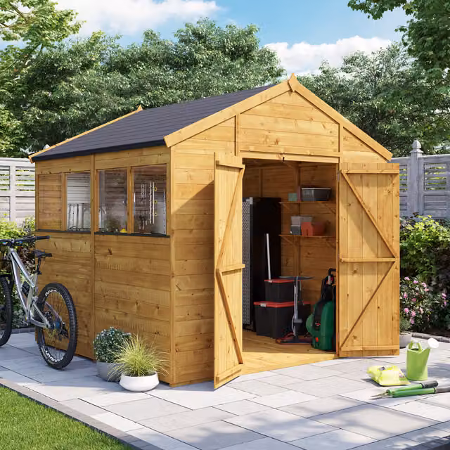 BillyOh Expert Tongue and Groove Apex Wooden Workshop in Brown