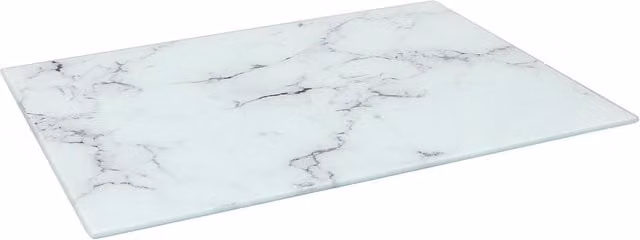 Harbour Housewares White Marble Effect Rectangular Glass Chopping Board