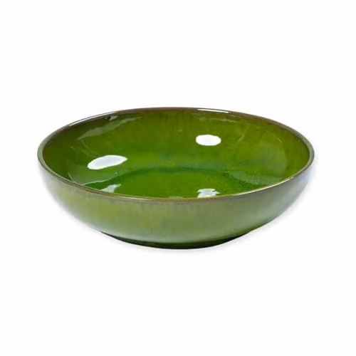Verano Spanish Ceramics Selena Glazed Hand Dipped Salad Bowl, Green, Diameter: 22 cm – 2