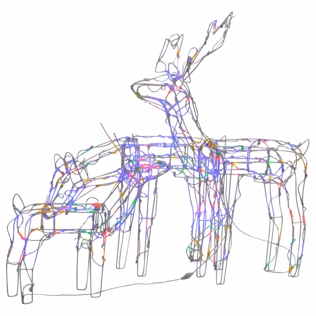Berkfield Home 3 Piece Multicolour Christmas Light Display Reindeers with 229 LEDs – 2