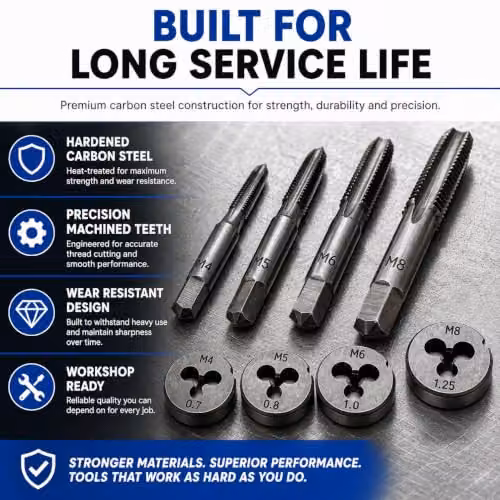 Autojack 10 Piece Metric Tap and Die Set in Silver Steel – 5