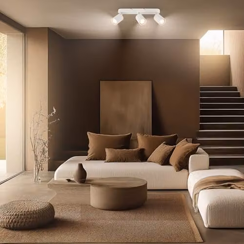 Briloner Modern Adjustable Ceiling Spotlight in White, GU10 LED Compatible – 3