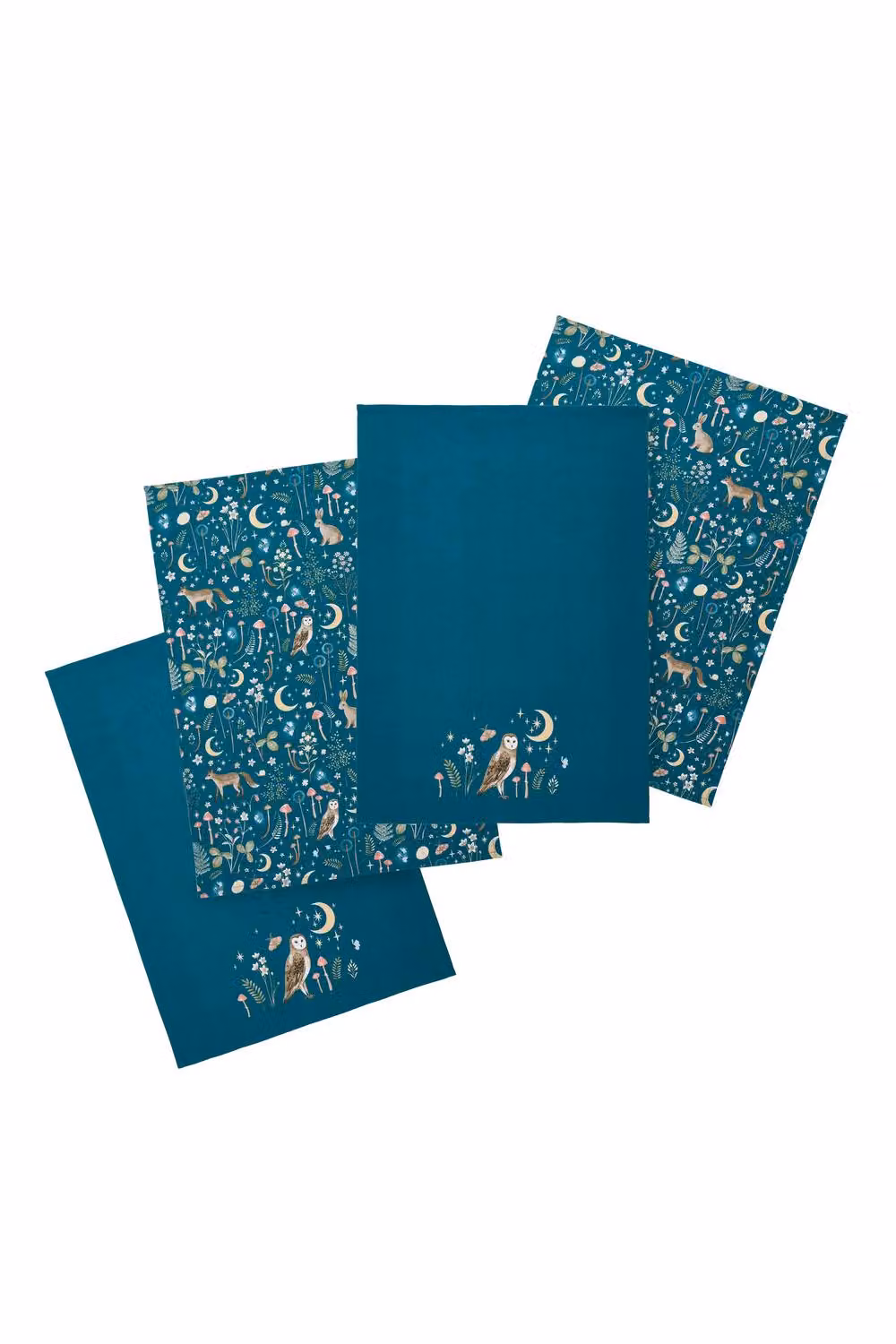 Catherine Lansfield Enchanted Twilight Animals Cotton Kitchen Tea Towel Pack of 4 in Petrol – 2
