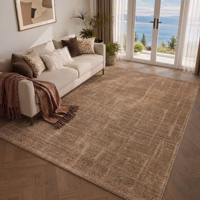 Livabliss Alba Modern Geometric Living and Dining Rug in Green and Brown, W: 160 cm, L: 215 cm