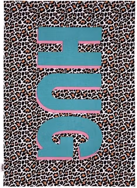 Dexam Happy Place Hug Graphic Cotton Tea Towel in Brown and Multicolour – 1