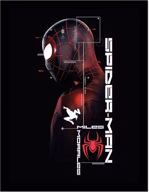 Marvel New York Typography Paper Poster in Black and Multicolour