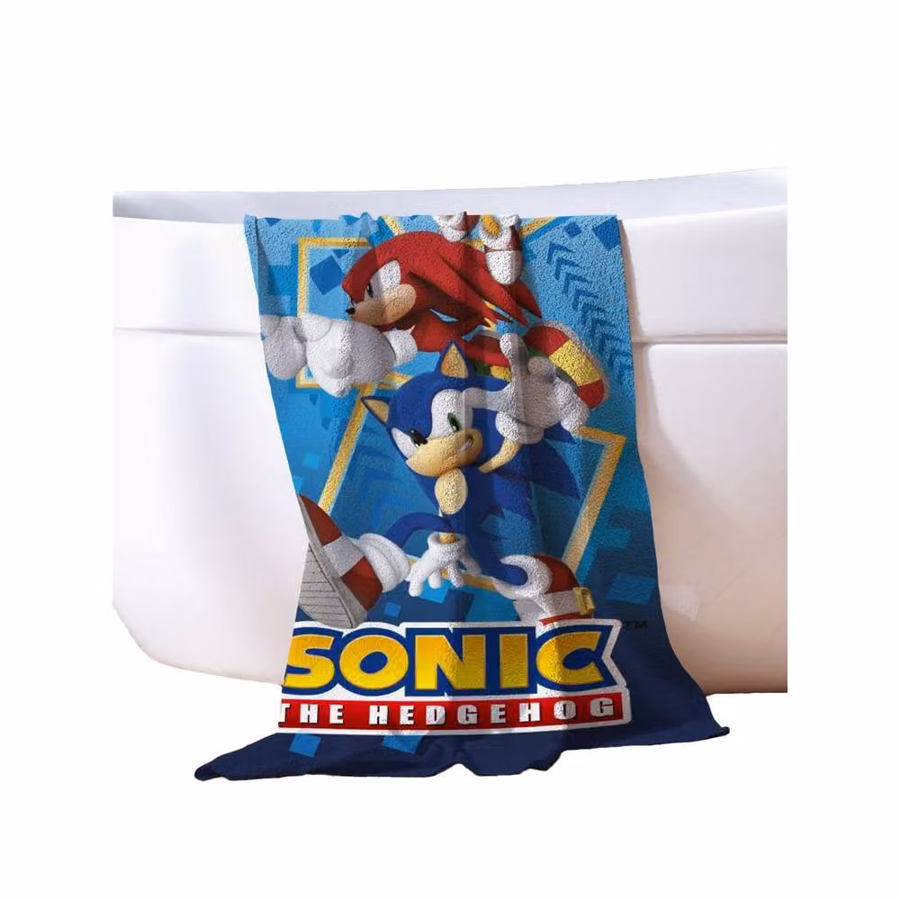 Sonic the Hedgehog Bounce Cotton Beach Towel in Bright Blue – 2